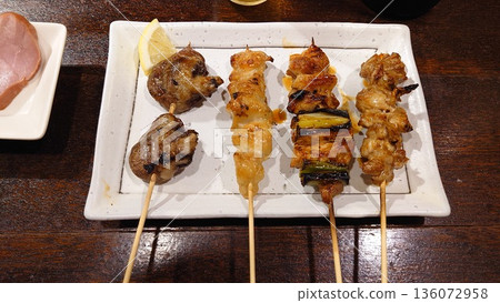 Yakitori served in a plate Yakitori served in a plate 136072958