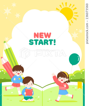 New Semester Children Student Illustration Template 136073560