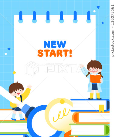 New Semester Children Student Illustration Template 136073561