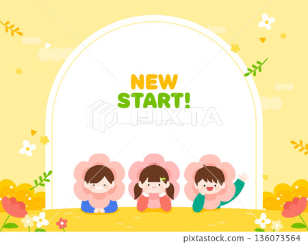 New Semester Children Student Illustration Template 136073564