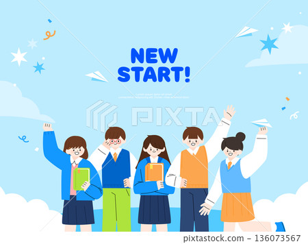 New Semester Children Student Illustration Template New Semester Children Student Illustration Template 136073567