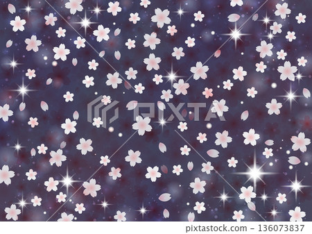 Fantastic glowing cherry blossoms at night background pattern Fantastic glowing cherry blossoms at night background pattern 136073837
