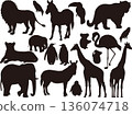 Animal silhouette set 136074718