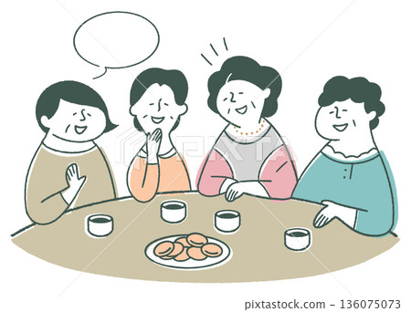 老年婦女們舉行閨蜜聚會 136075073