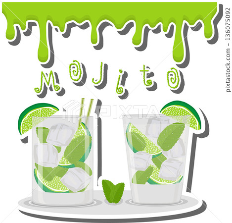 Bright beautiful alcohol cocktail mojito 136075092