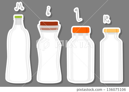 Illustration on theme big set different types chilled milk Illustration on theme big set different types chilled milk 136075106