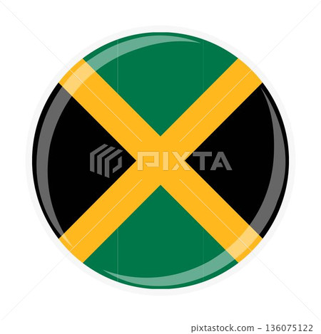 Jamaica national round circle flag emblem official icon Jamaica national round circle flag emblem official icon 136075122