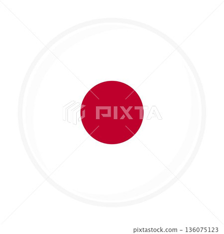 Japan national round circle flag emblem official icon 136075123