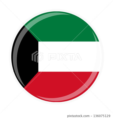Kuwait national round circle flag emblem official icon Kuwait national round circle flag emblem official icon 136075129