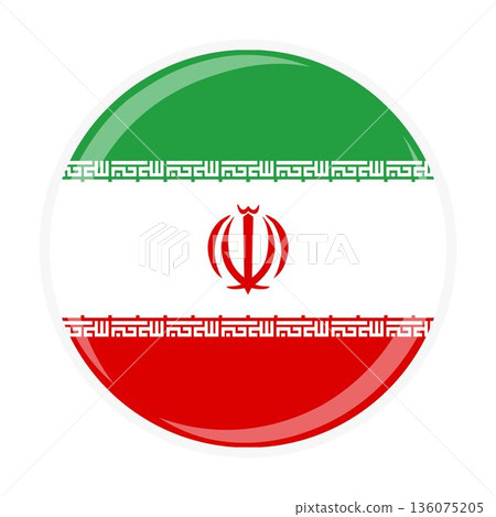 Iran national round circle flag emblem official icon 136075205