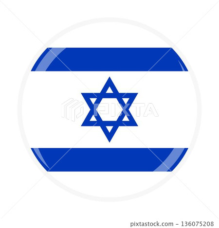 Israel national round circle flag emblem official icon 136075208