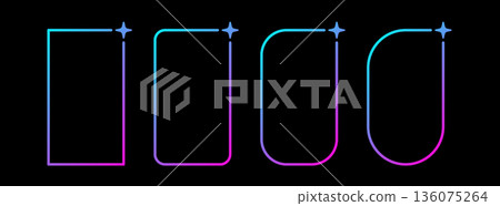 AI gradient rectangle story frames set. Artificial intelligence neon thin border. Technology box with blue pink gradient. Neural network digital bar. Vector illustration isolated on black background AI gradient rectangle story frames set. Artificial intelligence neon thin border. Technology box with blue pink gradient. Neural network digital bar. Vector illustration isolated on black background 136075264