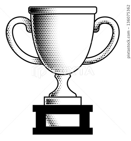 Retro Gold Trophy Cup Award Icon Illustration Retro Gold Trophy Cup Award Icon Illustration 136075362