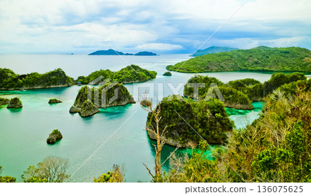 Beautiful views of the Raja Ampat Islands, West Papua, Indonesia Beautiful views of the Raja Ampat Islands, West Papua, Indonesia 136075625