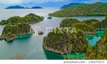 Beautiful views of the Raja Ampat Islands, West Papua, Indonesia Beautiful views of the Raja Ampat Islands, West Papua, Indonesia 136075657