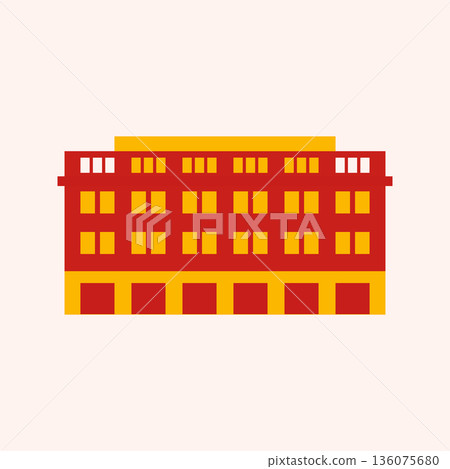 Commercial building icon. Commercial building icon. 136075680