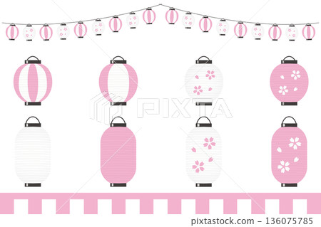 Spring design lantern illustration set Spring design lantern illustration set 136075785