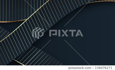 Black and gold striped background with a gold border Black and gold striped background with a gold border 136076271