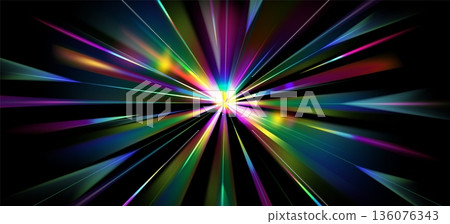 Rainbow light speed motion effect, prism flare Rainbow light speed motion effect, prism flare 136076343