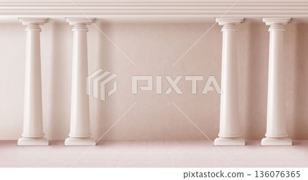 Ancient greek, roman arch with marble columns 136076365