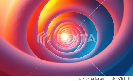 Colorful Abstract Vortex Formed By Twisting 3D Ribbons 136076366