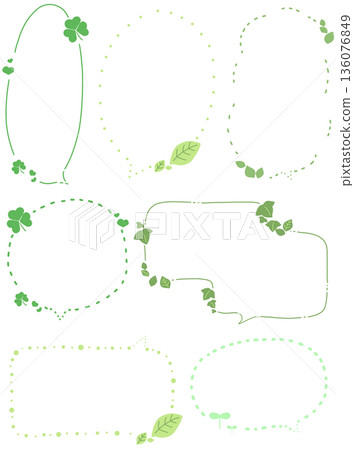 Leaf-themed speech bubble set (frame) Leaf-themed speech bubble set (frame) 136076849