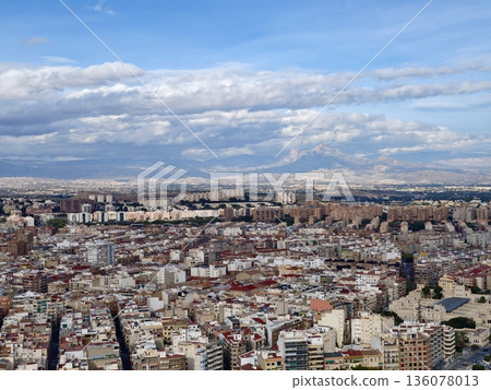 Calm suburban environment showcasing neat streets and gentle cloud cover for visualizations 136078013