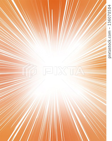 Orange-red vivid and intensely radiating concentrated line background material 136078584