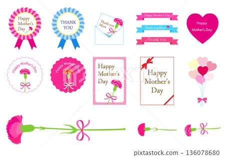 母親節的插圖集 136078680