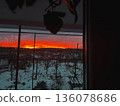 sunset in the winter morning 136078686