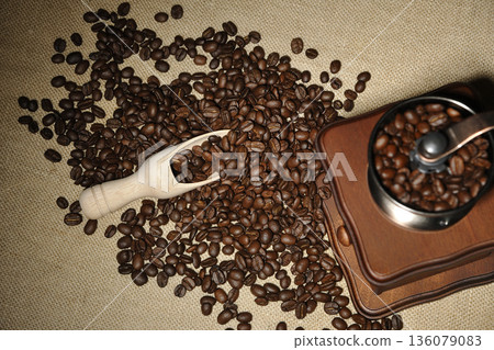 Coffee beans and mills Coffee beans and mills 136079083