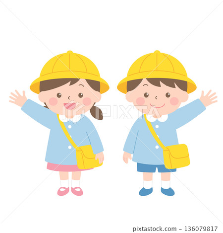 Preparing for kindergarten Cute illustrations of kindergarteners 136079817