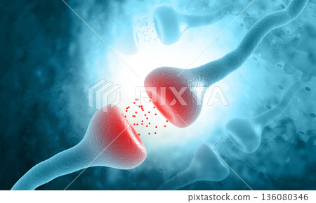 Neuron cells sending  electrical chemical signals 136080346