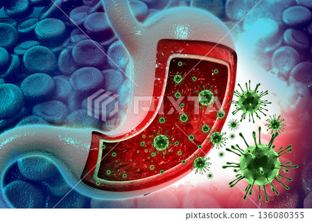 Virus infection on stomach Virus infection on stomach 136080355