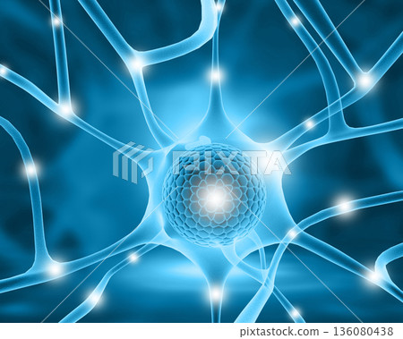 Neuron cells sending  electrical chemical signals 136080438