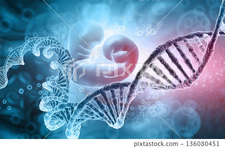 Human DNA with science background 136080451