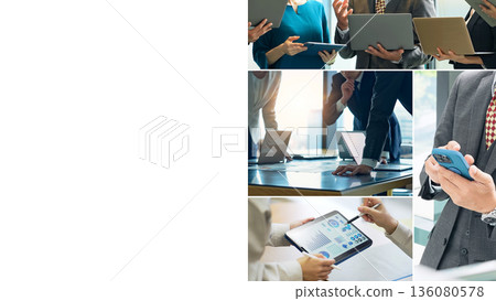 Collage video of various business scenes Collage video of various business scenes 136080578