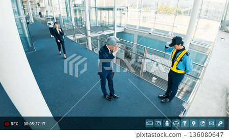 Security camera footage from the building entrance 136080647