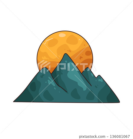 illustration of Sun Over Mountain illustration of Sun Over Mountain 136081067