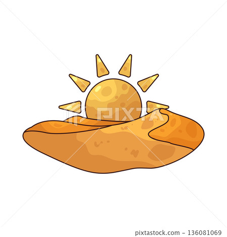 illustration of Sun Over Desert 136081069
