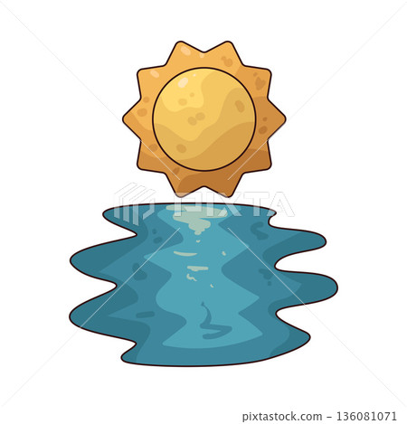 illustration of Sun Over River 136081071