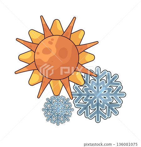 illustration of Sun With Snow 136081075