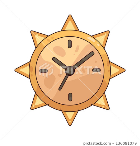 illustration of Sun Clock illustration of Sun Clock 136081079