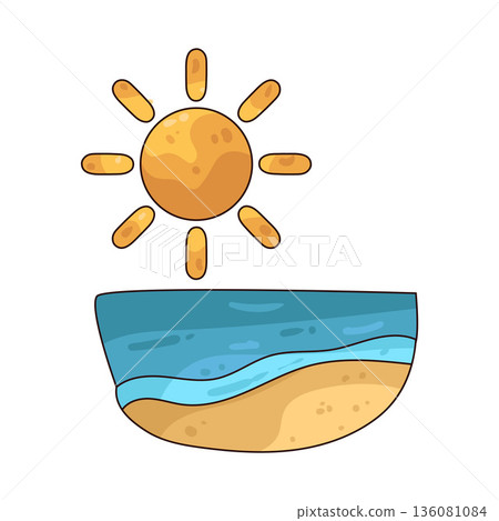 illustration of Beach Sun illustration of Beach Sun 136081084