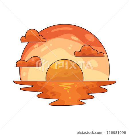 illustration of Sunset illustration of Sunset 136081096