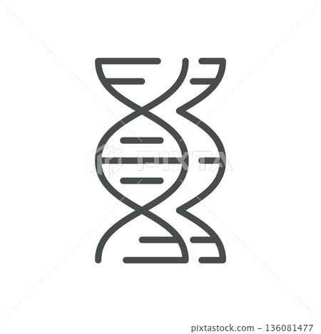 Comparative Genomics Icon. Outline Double DNA Helix Comparison, Representing Genome Alignment, Sequence Similarity, Evolution Research. Isolated Linear Vector Pictogram. 136081477