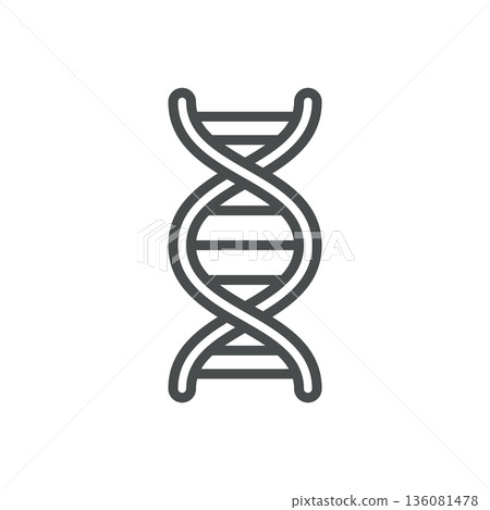DNA Gene Editing Icon. Outline DNA Helix with Inner Strand, Representing CRISPR Genetic Engineering, Biotechnology, Genome Modification. Isolated Line Vector Symbol. DNA Gene Editing Icon. Outline DNA Helix with Inner Strand, Representing CRISPR Genetic Engineering, Biotechnology, Genome Modification. Isolated Line Vector Symbol. 136081478