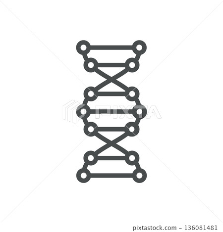 DNA Helix Icon. Outline Isolated Pictogram of Double Helix Structure, Representing Genetics, Genomics and Molecular Biology. Line Icon for Medical and Biotechnology Applications. DNA Helix Icon. Outline Isolated Pictogram of Double Helix Structure, Representing Genetics, Genomics and Molecular Biology. Line Icon for Medical and Biotechnology Applications. 136081481