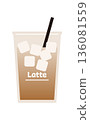A vector illustration of a simple takeaway iced latte. 136081559