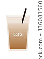 A simple takeaway iced latte vector illustration. 136081560